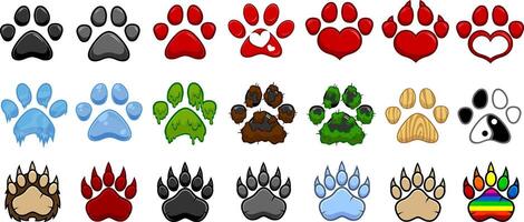 Paw Print Logo Design. Collection Set vector