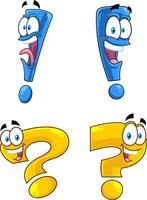 Funny Question Mark Cartoon Characters. Collection Set vector