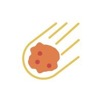 asteroid icon flat style vector