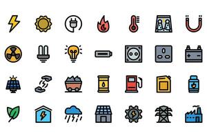 energy icon set for your web design vector