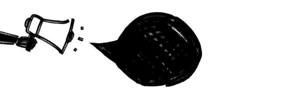 Loudspeaker with a text bubble. vector