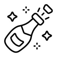 Simple Champagne icon. The icon can be used for websites, print templates, presentation templates, illustrations, etc vector
