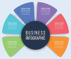 6 Steps infographic design for business information vector