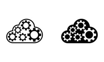 cloud with cogwheels vector