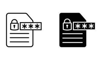password protected document paper icon vector