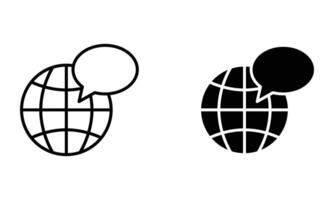 globe with chat bubble vector