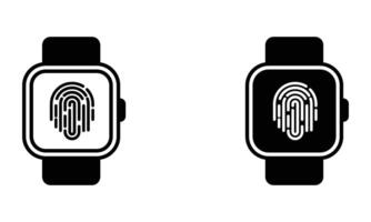 wristwatch with fingerprint vector