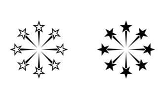 illustration of fireworks with star shape explosions icon vector