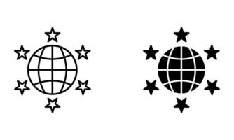 globe with stars vector
