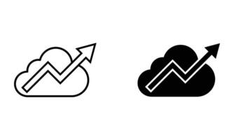 cloud with arrow up icon vector