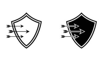 Shield with arrows vector