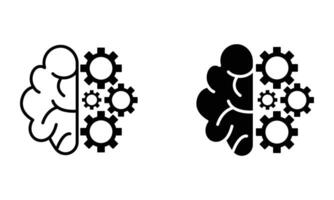 Brain with cogwheels vector