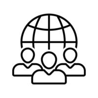globe with people vector