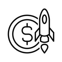 money with spaceship rocket vector