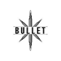 simple ammunition bullet logo vector