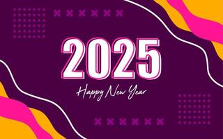 happy new year 2025 background with purple color for greeting template. vector