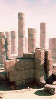 Columns and statues of the temple main entrance video