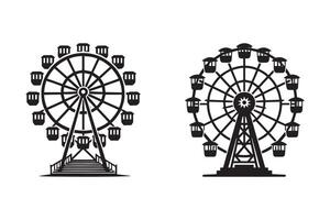 Ferris wheel silhouette illustration Design vector