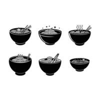 Creative ramen bowl design in and line art, perfect for digital product use vector