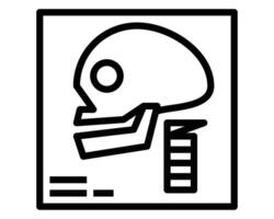 a black and white drawing of a skull with a screw vector