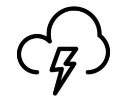 a black and white cloud with a lightning bolt on it vector