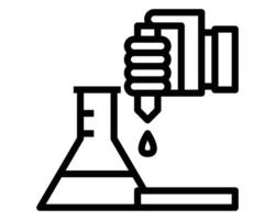 a black and white line drawing of a laboratory flask vector
