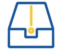 a blue and yellow envelope icon vector