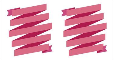 two pink ribbons with a white background vector