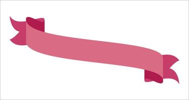 a pink ribbon on a white background vector