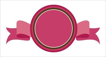 a pink oval with a ribbon around it vector