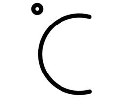 a black and white drawing of a letter c vector