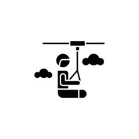 Zipline icon or logo design isolated sign symbol illustration - high quality line style icon suitable for designers, web developers, displays and websites vector