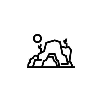 caverna icono o logo diseño aislado firmar símbolo ilustración - alto calidad línea estilo icono adecuado para diseñadores, web desarrolladores, muestra y sitios web vector