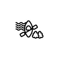 Kayaking icon or logo design isolated sign symbol illustration - high quality line style icon suitable for designers, web developers, displays and websites vector