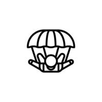Skydiving icon or logo design isolated sign symbol illustration - high quality line style icon suitable for designers, web developers, displays and websites vector