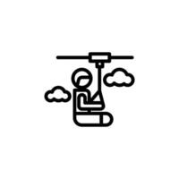Zipline icon or logo design isolated sign symbol illustration - high quality line style icon suitable for designers, web developers, displays and websites vector