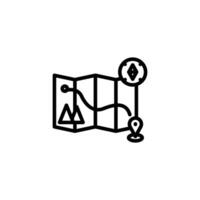 Orienteering icon or logo design isolated sign symbol illustration - high quality line style icon suitable for designers, web developers, displays and websites vector