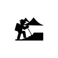 Mountaineering icon or logo design isolated sign symbol illustration - high quality line style icon suitable for designers, web developers, displays and websites vector