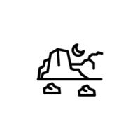Canyon icon or logo design isolated sign symbol illustration - high quality line style icon suitable for designers, web developers, displays and websites vector