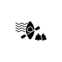 Kayaking icon or logo design isolated sign symbol illustration - high quality line style icon suitable for designers, web developers, displays and websites vector