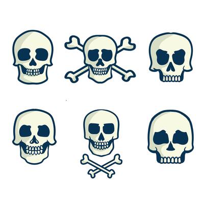 skull icon set face illustration