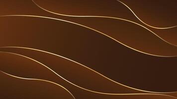 Modern dark brown luxury background with gold lines vector