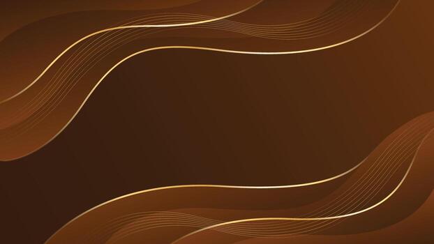 Abstract brown background with wavy shapes and lines vector