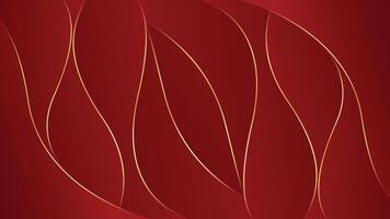Abstract red luxury background with gold lines. Elegant wave modern wallpapers. Suitable for templates, banners, cards, sales, ads, events, awards, web and pages vector