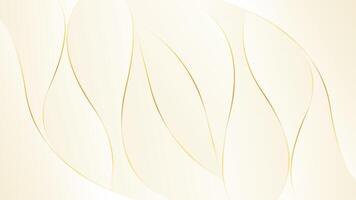 Abstract beige elegant luxury background with gold lines, modern wallpaper with flowing waves. vector