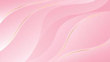 Abstract pink luxury background with gold lines, Elegant modern wallpaper with flowing waves. vector