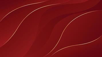 Abstract red luxury background with gold lines. Elegant wave modern wallpapers. Suitable for templates, banners, cards, sales, ads, events, awards, web and pages vector