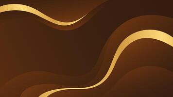 Simple dark brown luxury background with gold lines. Abstract modern wallpapers vector