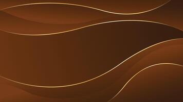 Abstract brown background with wavy shapes and lines vector