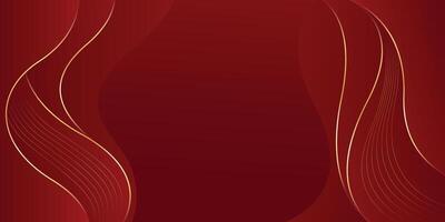 Abstract luxury background design, modern red and gold elements illustration vector